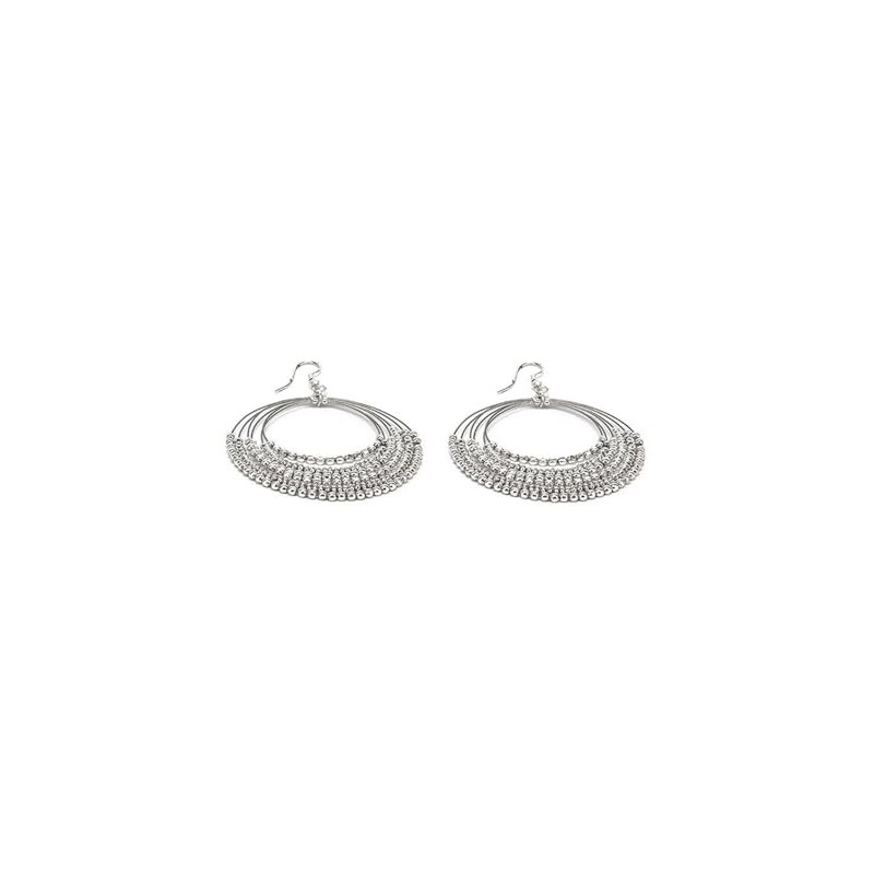 Vestopazzo Silver Plated Multi Circle Earrings with Micro Nuggets Handmade