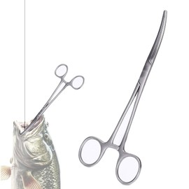 banjiabb Hook remover fishing, fishing pliers, artery clamp, piercing pliers, hook remover, clamp nurse, clamping pliers, fishing hook release pliers, hook remover fishing, hook remover pliers, 18 cm