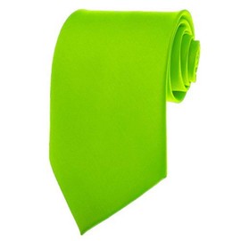 K. Alexander Lime Green Necktie SOLID Mens Neck Tie Satin