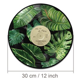 twinklemon 4PCS Vinyl Record Decor 12 Inch Record Decorations for Indie Hippie Room Decor Botanical Wall Art for Room Aesthetic Flower Leaves Records Wall Decor for Music Party Studio Display