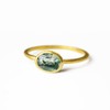 Tiny Oval Gemstone Stacking Ring, Minimalist Thin Ring Band, Everyday