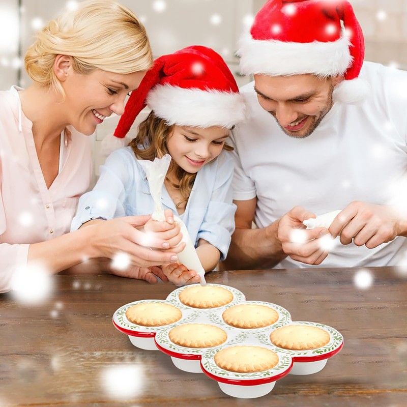 Hiceeden 2 Pack Ceramic Muffin Pans, 6 Cup Non-Stick Muffin