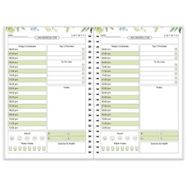 Daily Planner, Undated Planner with To Do list, Spiral Work Planner Notebook for Men and Women, Cute Planner Appointment Book Agenda Planner for Work and Personal Organized, 5.8 x 8.4 inch (Circle)