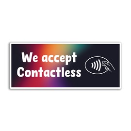 2 x 15cm We Accept Contactless Vinyl Stickers - Card Payments Shop Sign Money Small Business Hotel Taxi Credit Labels Sticker #81672