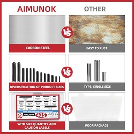 AIMUNOK 435-Piece Roll Pin Assortment Kit - Slotted Tension Pins, Split Dowels & Expansion Spring Pins - Includes M1.5 to M6 Sizes (13 Types) - Durable Spring Steel for Secure Fastening