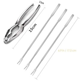 Biluer Seafood Tool Set, 20 Pieces Seafood Forks Lobster Forks and 2 Pieces Nutcracker Nut Opener Walnut Cracker for Lobster Crab Shellfish Nuts