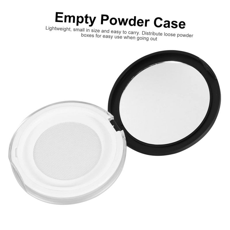 Baluue 6pcs Travel-Ready Makeup Powder Container Empty Puff Compact Lightweight