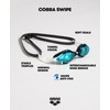 arena Unisex Cobra Swipe Racing Goggles, LIGHTBLUE-BLUE, One Size
