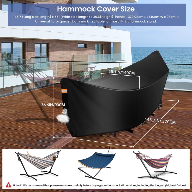 Hammock Cover,Heavy Duty 420D Covers for Outdoor Waterproof,Breathable Hammock Dust