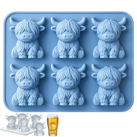 Highland Cow Ice Cube Mold, Funny 3D Highland Cow Ice Cube Tray, Cute Animal Silicone Molds for Whiskey，drinks, Parties, Bar, Birthday & Gift, Perfect Gifts for Friends