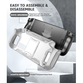 Mumba [Blade Series Case for Steam Deck / Steam Deck OLED with Kickstand, TPU Grip Shock Protective Cover Accessories, Heat Dissipation Friendly, Anti-Slip & Anti-Scratch Protector (Gray)