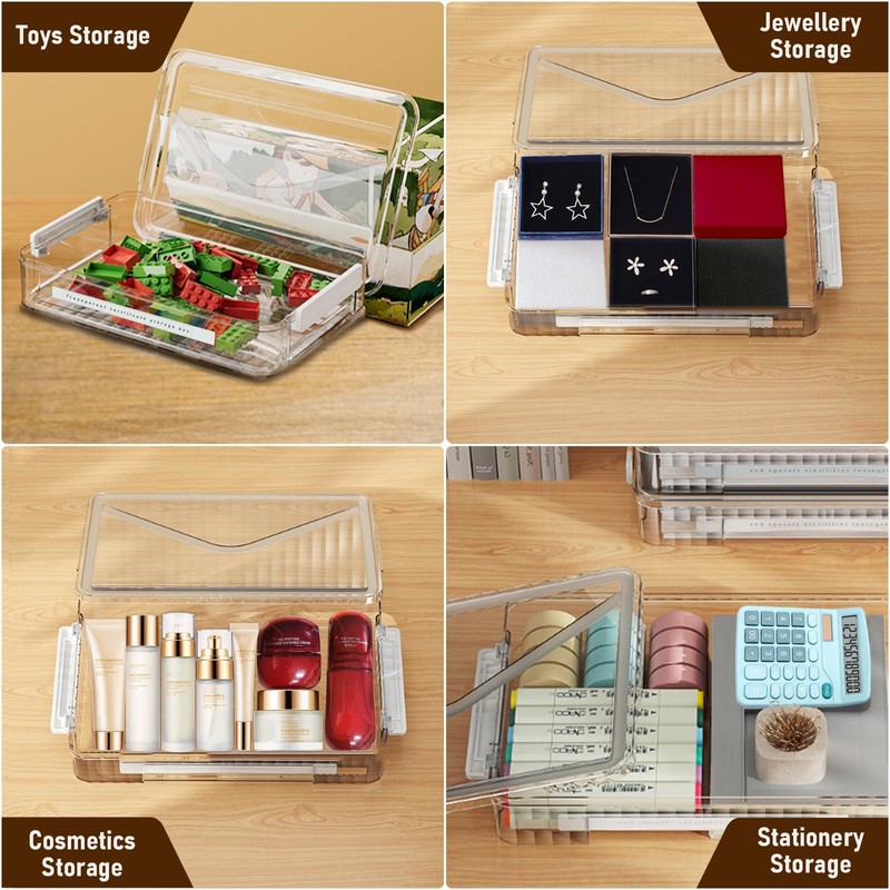 Cylogia Clear A4 Storage File Box Moisture-Proof Portable Plastic PET