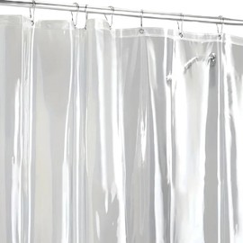 Dependable Industries inc. Essentials Bathroom Magnetized Shower Curtain Liner with Metal Grommets Waterproof (Super Clear)
