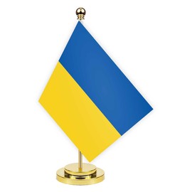 Ukraine Desk Flag, 30 cm Large Small Ukrainian Banner Outdoor, Tiny Print Decor for Office, Home, Table, Desk, Ukraine