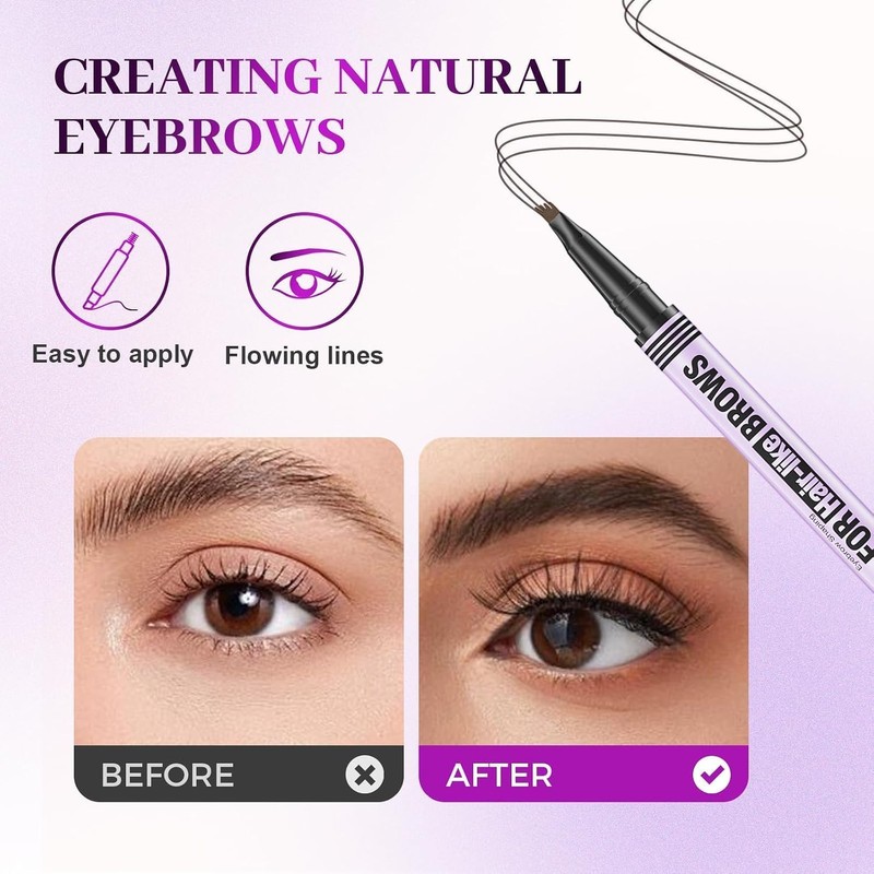 Lápiz de Cejas Microblading 2 en 1 Versión Mejorada 2026,