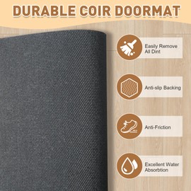 2 Pcs Funny Welcome Front Doormat for Outdoor Nonslip Coir Welcome Mat, Home Sweet Home Floor Mats Durable Door Entrance Mat 2-in-1 Buffalo Plaid Rug for Front Porch Entryway Decor, 17x 30