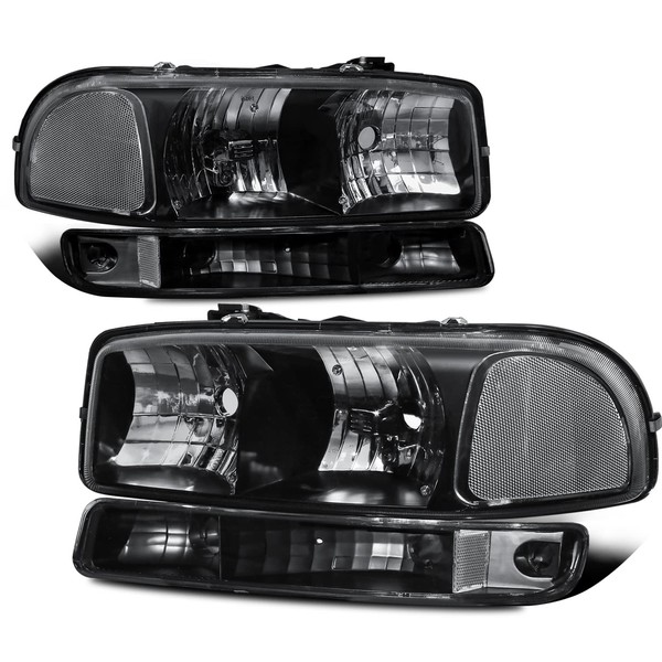 MOSTPLUS Headlight Assembly Compatible with 1999-2006 GMC Sierra 1500 2500/00-06