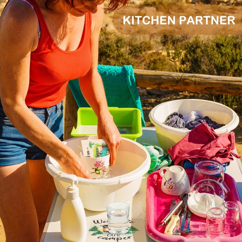 Patelai 6 Pieces Swedish Kitchen Dish Towels Camping Kitchen Cloths