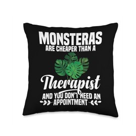 Monstera Seeds for Planting Live Variegated Monstera Plant Throw Pillow