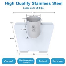 Starlink Gen 3 Pole Mount Adapter, Starlink V3 Mount, Stainless Steel Starlink Gen 3 Pipe Adapter, Starlink Pipe Mount Compatible with Starlink Standard Dish,Gen3/V3 Kickstand Dishy