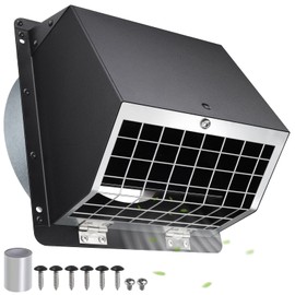 Dryer Vent Cover Outside 6" Vent Cover Exterior Wall Vent Hood Outlet,Wall Mount Extractor Vent with Screen&Cushioned Flap,Outdoor Dryer Exhaust Vent Cover Cap for Range Hood Duct HVAC Ventilation