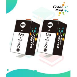 Color Print Compatible 923e Black Ink Cartridge Replacement for Hp 923e Ink 923 XL for Office-Jet Pro 8120 8120e 8122e 8123 8130 8130e 8135e 8138e 8139e Printer (2-Pack, Black, 4K0T7LN)