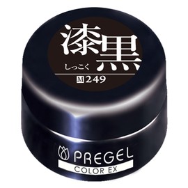 PRE GEL Color Gel Color EX Jet Black 249 0.1 oz (4 g) UV/LED Compatible