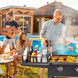 JBBTOOL Grill Caddy, BBQ Caddy for Outdoor Grill, Picnic CondimentCaddy with Paper Towel Holder, Barbecue Camping Accessories for Outdoor Kitchen, RV Patio, Tailgate Essentials, Grilling Gifts for Men