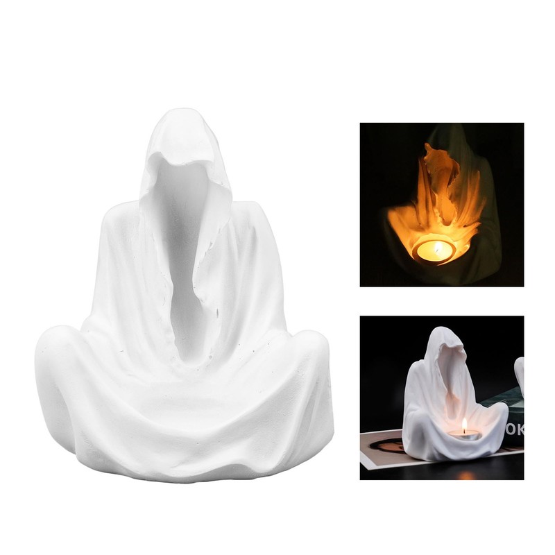 Ghost Wizard Candle Holder Ghost Figurines Scary Statue Festival Party