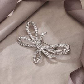 EVER FAITH Wedding Corsage Jewellery Crystal Art Deco Flower Leaf Wreath Brooch Pin for Women Bride Clear Silver-Tone, Crystal