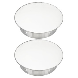 PATIKIL Chimney Hole Cap, 2 Pcs 180mm(7.1 Inch) Adjustable Round Stainless Steel Flue Hole Cover Stove Pipe Cap Pipe Cover for Kitchen Balcony Sewer, Silver Tone, Fit 5.7" Hole