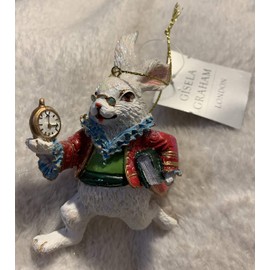 Gisela Graham : Christmas Decoration : White Rabbit
