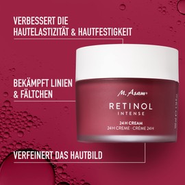 M. Asam Retinol Intense 24h Cream (50 ml) - Nourishing Face Cream for Effective Wrinkle Smoothing & Against Signs of Ageing with Retinol, Hyaluronic & Shea Butter, Vegan Anti-Ageing Face Care