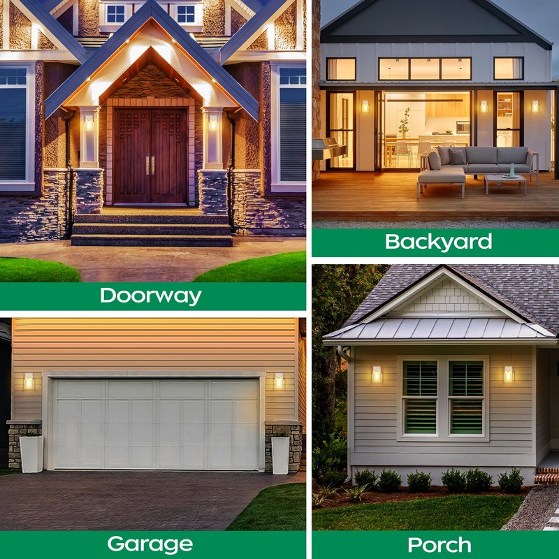 White Outdoor Lights for House, LED Exterior Front Porch Light