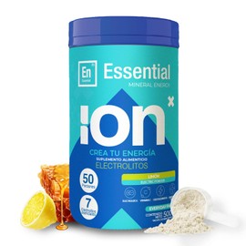 ION X | Electrolitos En Polvo | 50 Porciones | Con 7 Electrolitos Esenciales + Vitamina C | Endulzado Con Miel De Abeja Orgánica | Sin Cafeína | Sabor Limón | Hidratación Avanzada | Essential 500g