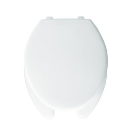 Bemis 1250TT000 Plastic Elongated Toilet Seat With Open Front and Cover, White