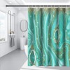 Umpoo Turquoise Marble Shower Curtain 72x78 Inch Abstract Gold Quicksand