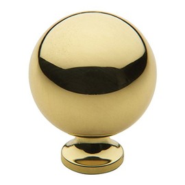 Baldwin 4961.030.BIN Spherical Design 1-1/4-Inch Diameter Cabinet Knob, Polished Brass - Lacquered