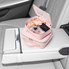 Mroede Clear Makeup Bag Set 2 Pcs Travel Cosmetic Bag Portable Clear Makeup Bags with zipper Multipurpose Toiletry Bag Transparent Make Up Bag Organizer for Women Traveling Car Essentials,Pink