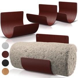 Bamboo Towel Rack by Aura Nest Set of 4 Wood Towel Racks Bamboo Bathroom Accessories -Wall Towel Holder for Rolled Towels Wooden Towel Racks for Bathroom Spa Bathroom - Dark Brown