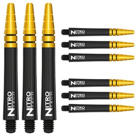 RED DRAGON Nitrotech Medium Stems - Black and Gold - 2 Sets per Pack (6 Stems in Total)