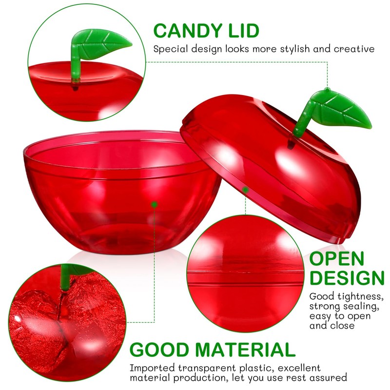 Cabilock 12pcs Christmas Candy Boxes Christmas Apple Container Filled Plastic