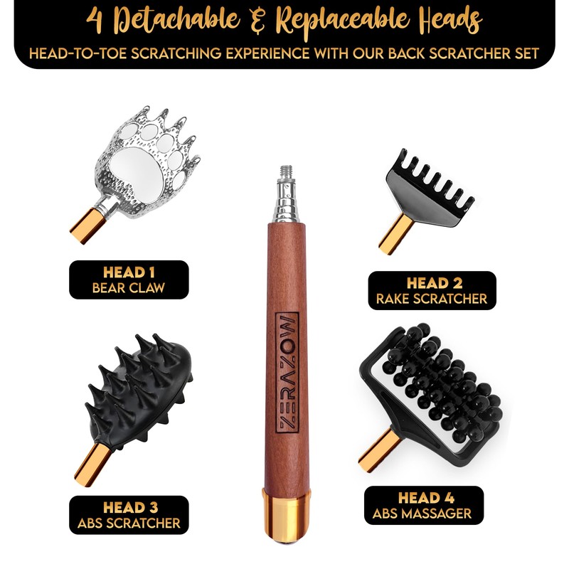 ZERAZOW® Telescoping Back Scratcher 9Pcs Set Includes | Backscratcher for