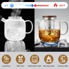 DOPUDO Glass Teapot With Stainless Steel Infuser 1200ml, Glass Tea