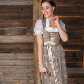 Alpenflüstern Sissi Costume Jewellery Set Pearl Costume Necklace and Costume Bracelet Women's Costume Jewellery Set Dirndl Necklace and Costume Bracelet Cream/White SET025, Beads, Alloy, Pearl