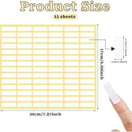 1260 Pcs Matte Small White Labels Stickers 31 X 10 mm Blank Labels Removable Price Tags Labels Stickers for Jars Boxes File Folders Envelopes School Office Kitchen