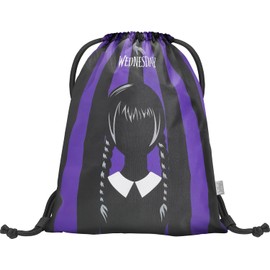 Baagl Gym Bag for Girls and Women - Shoe Bag, School and Nursery Sports Bag, Sports Backpack (Wednesday)