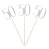 Silver Glitter 50th Birthday Centerpiece Sticks, 12-Pack Number 50 Table