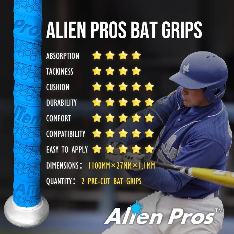 Alien Pros Bat Grip Tape for Baseball (2 Grips) –