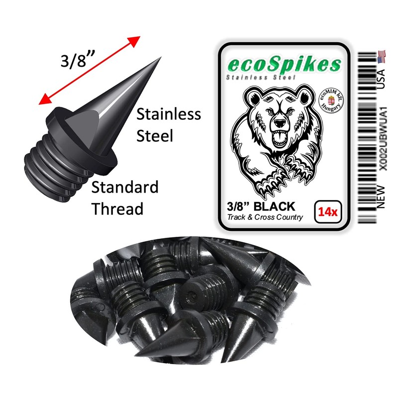 ecoSpikes 3/8 inch (9 mm) Black Steel Track and Cross